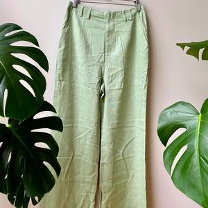 Sage Linen Wide Leg Pants